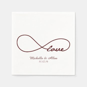 Burgundy Red Love Wedding Paper Napkins Set by EnduringMoments at Zazzle