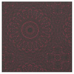 Burgundy Red Mandala with Ornamental Symmetry Fabric