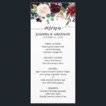 Burgundy Red Navy Blue Watercolor Floral Boho Menu<br><div class="desc">Watercolor Burgundy / Marsala Red Navy Blue Floral Rustic Boho Wedding menu Card. Perfect for a fall midsummer wedding. The design features a stunning bouquet of burgundy / Marsala , peach, blush pink, navy blue flowers with matching leaves. Please find more matching designs and variations in my "blissweddingpaperie" store. And...</div>