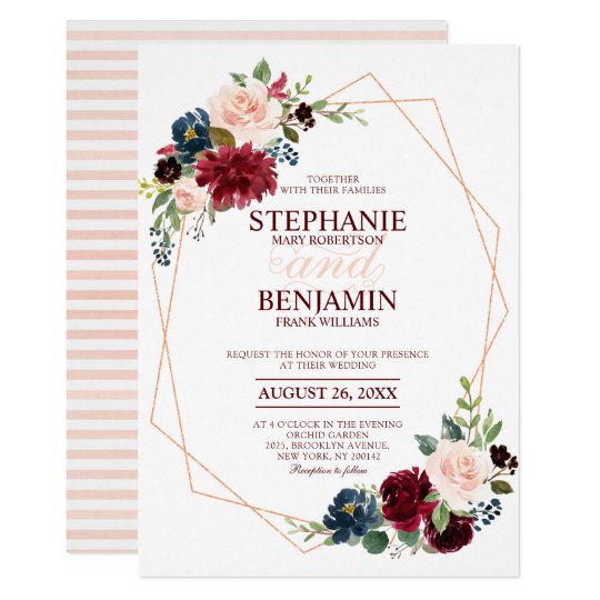 Red Floral Wedding Invitations 9