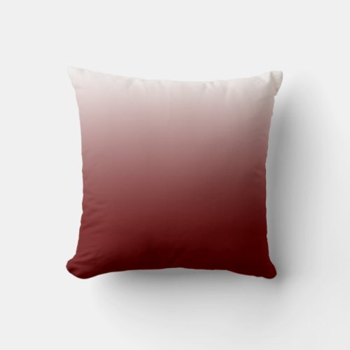 Burgundy Red Ombre Throw Pillow