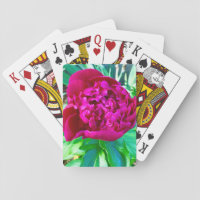 Burgundy red peony classic playing cards. playing cards