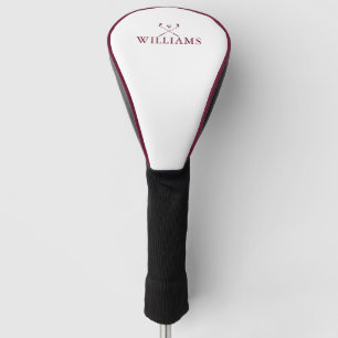 Burgundy Red Personalized Name Golf Clubs Head Cover
