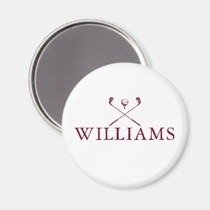 Burgundy Red Personalized Name Golf Clubs Magnet