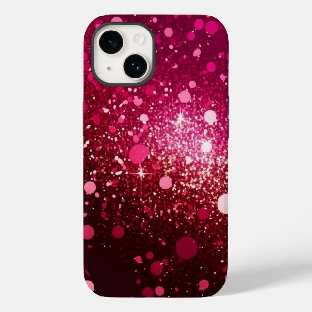 Burgundy Red Pink Glitter iPhone Mate Tough Case (Back)