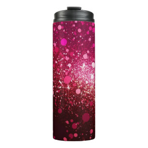 Burgundy Red Pink Glitter Thermal Tumbler 12oz