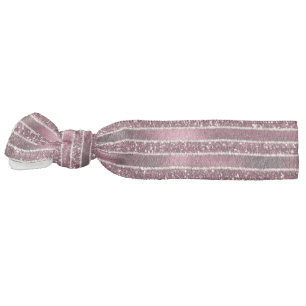 Burgundy Red Pink Rose Gold Glitter Stripes Elastic Hair Tie