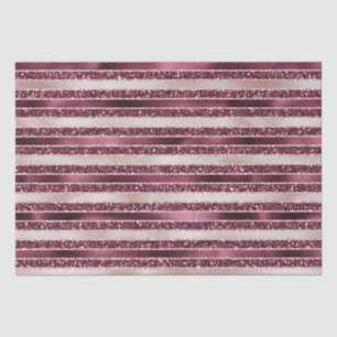 Burgundy Red Pink Rose Gold Glitter Stripes   Tissue Paper
