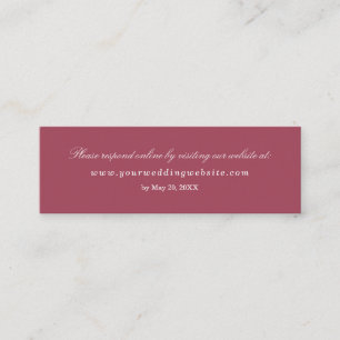 Burgundy Red Poppies Wedding RSVP Online Website Mini Business Card