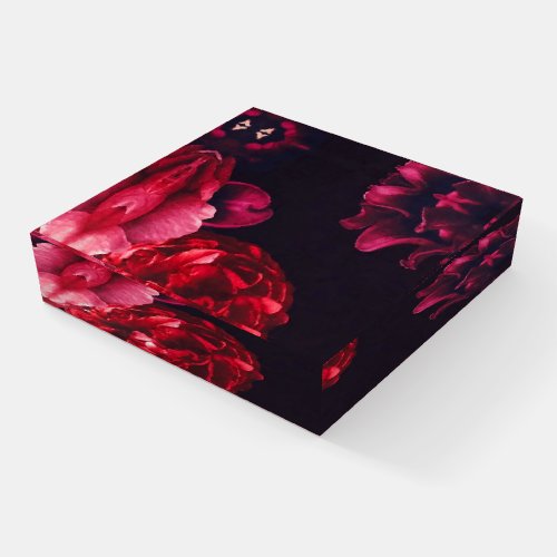 Burgundy Red Rose Floral Bloom Paperweight