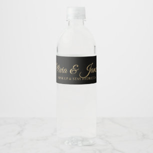 Burgundy Red Rose Moody Black Gold Dark Romance Water Bottle Label