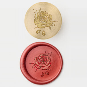 Burgundy Red Rose Moody Dark Romance Wedding Wax Seal Stamp