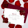 Burgundy Red Rose Romantic All Occasions RSVP Card