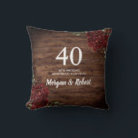 Burgundy Red Rose Rustic 40th Wedding Anniversary Throw Pillow<br><div class="desc">Burgundy Red Rose Rustic 40th Wedding Anniversary Gift Pillow

See matching invitation and collection in Niche and Nest Store</div>