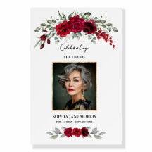 Burgundy Red Roses Funeral Foam Boards