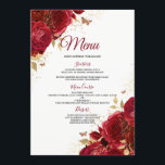 Burgundy Red Roses Wedding Engagement Quinceanera Menu<br><div class="desc">Burgundy Red Roses Wedding Engagement Quinceanera Menu

See matching collection in Niche and Nest Store</div>