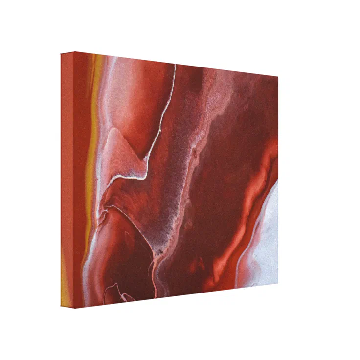 Burgundy Red Rust Swirls Liquid Marble Art Canvas Print | Zazzle