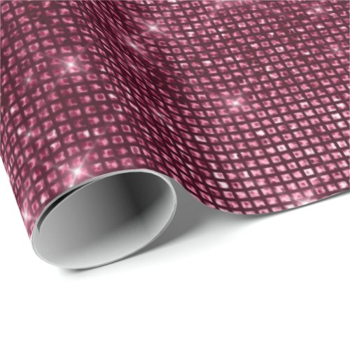 Burgundy Red Shimmering Metallic Sparkly Sequin Wrapping Paper