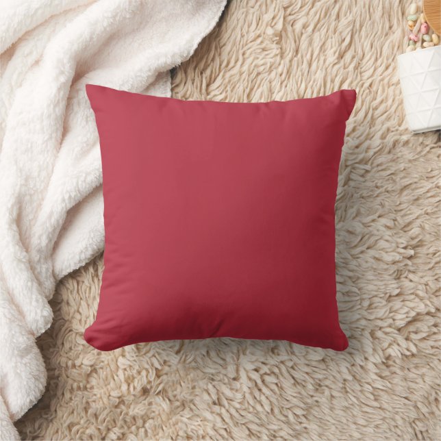 Burgundy red solid color throw pillow (Blanket)