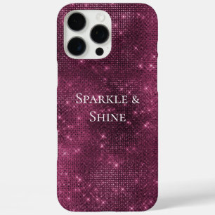 Burgundy Red Sparkle iPhone 16 Pro Max Case