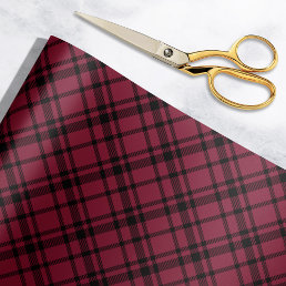 Burgundy Red Tartan Plaid Holiday Wrapping Paper