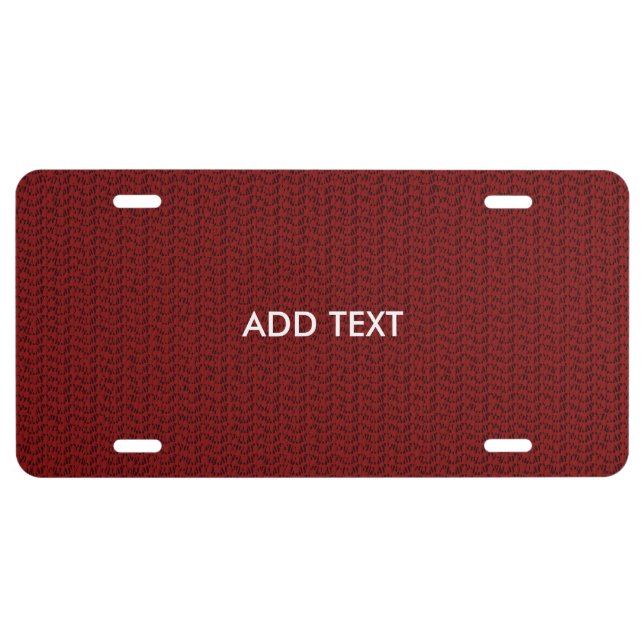 Burgundy Red Weave Mesh Look License Plate (Front)