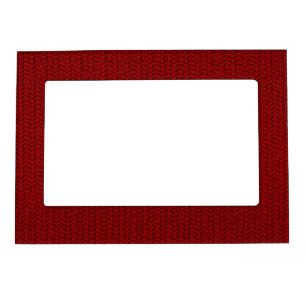 Burgundy Red Weave Mesh Look Magnetic Picture Frame