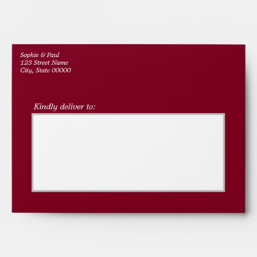 Burgundy Red Wedding Invitation Envelope