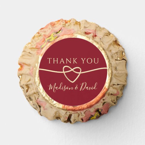 Burgundy Red Wedding Thank You Reeses Peanut Butter Cups