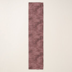 Burgundy Red White Dot Stripes Scarf