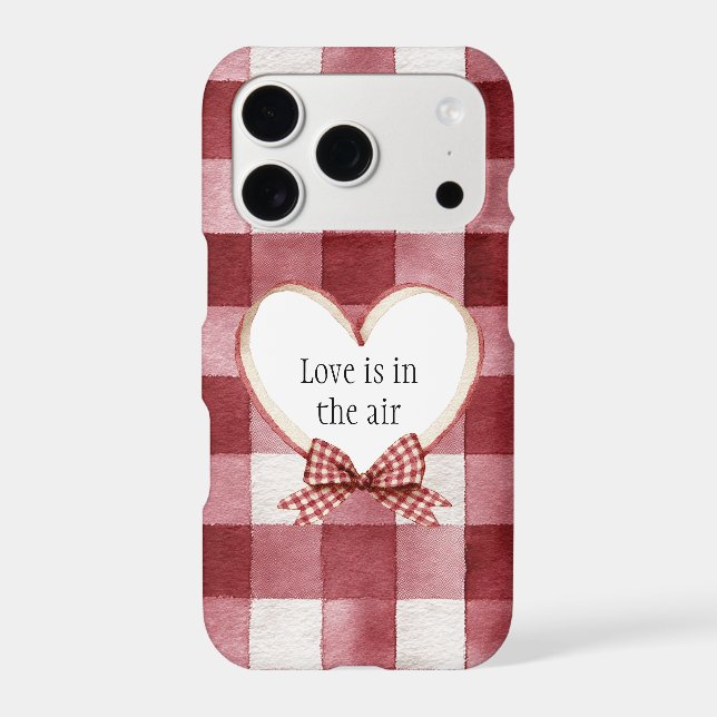 Burgundy Red White Heart Ribbon Love iPhone Case (Back)