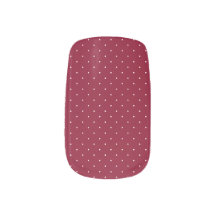 Burgundy Red White Polka Dots