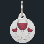 Burgundy Red Wine Glass Merlot Cabernet Pet ID Tag<br><div class="desc">Pet tag design features an original illustration of a glass of red wine. Just personalize with the name of your dog or cat. Lots of coordinating pet products are also available from this shop! Don't see exactly what you're looking for? Contact Rebecca to have a product customized just for you!...</div>