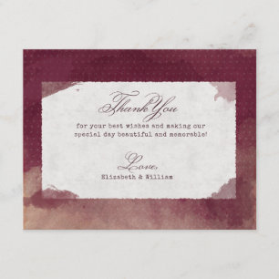 Burgundy Red Wine Watercolor Rustic Fall Wedding Enclosure Card