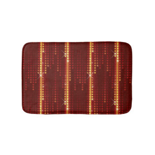 Burgundy Red Yellow polka dots matrix Bath Mat