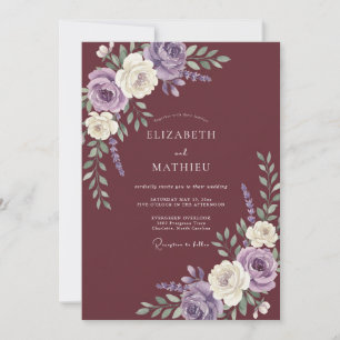 Burgundy Regal Autumn Wedding Invitation