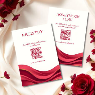 Burgundy Registry & Honeymoon Fund Enclosure Card