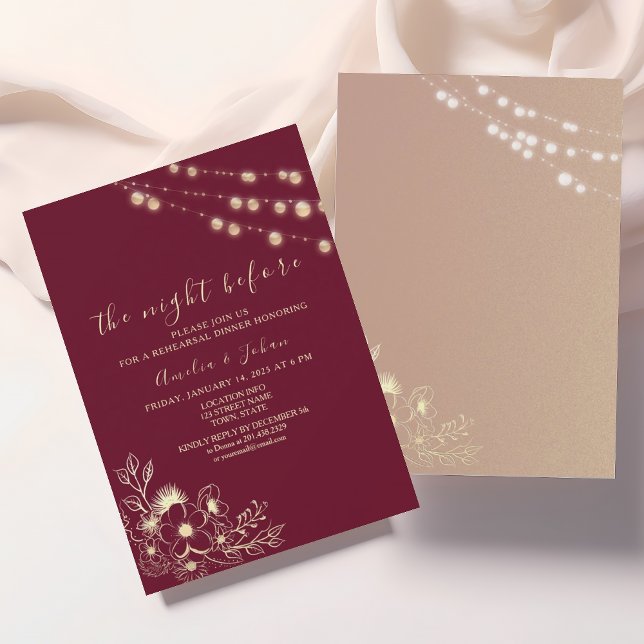 Burgundy Rehearsal Dinner Invitation (Creator Uploaded)