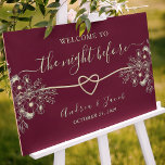 Burgundy Rehearsal Dinner Welcome Poster at Zazzle