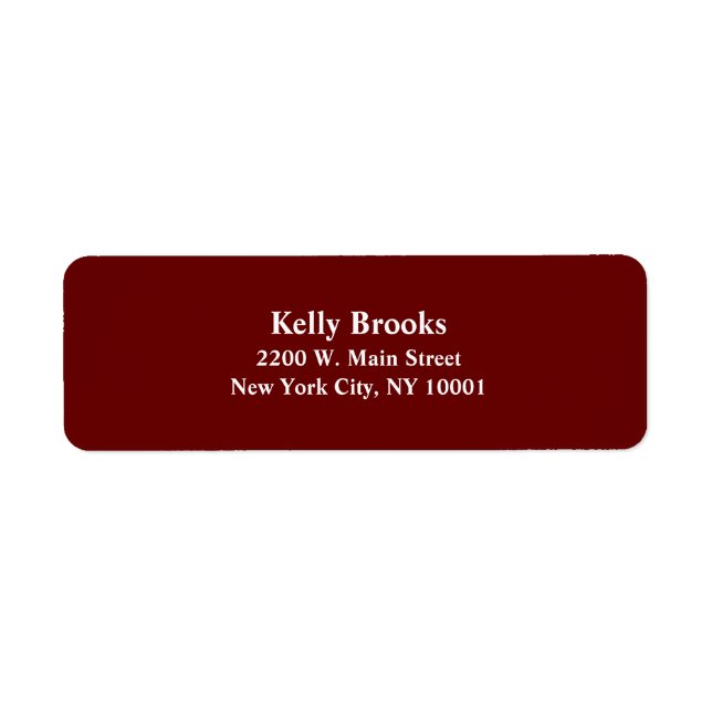 Burgundy Return Address Labels (Front)