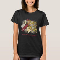 Burgundy Ribbon Brave And Strong Head Neck Cancer  T-Shirt