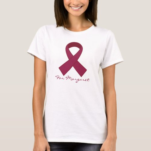 Burgundy Ribbon Multiple Myeloma Awareness Tee