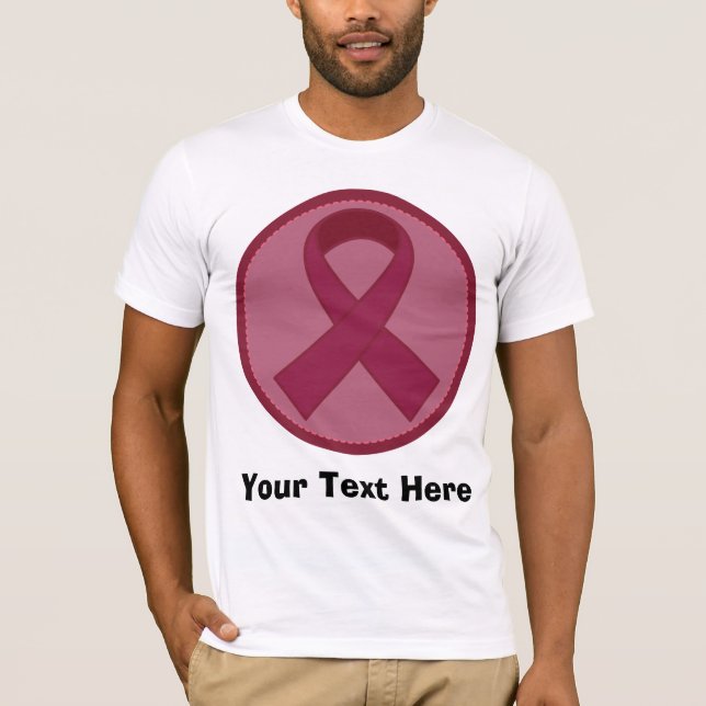 Burgundy Ribbon Personalized T-Shirt (Front)