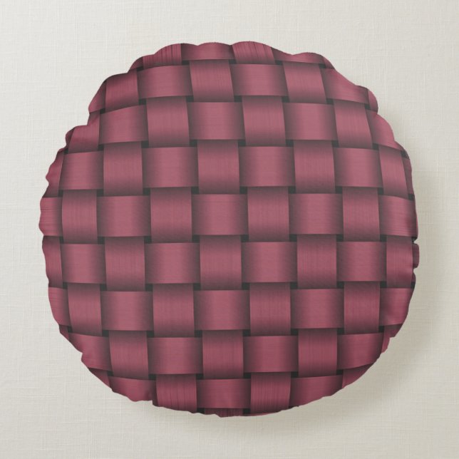 Burgundy Ribbon Round Pillow (Front)