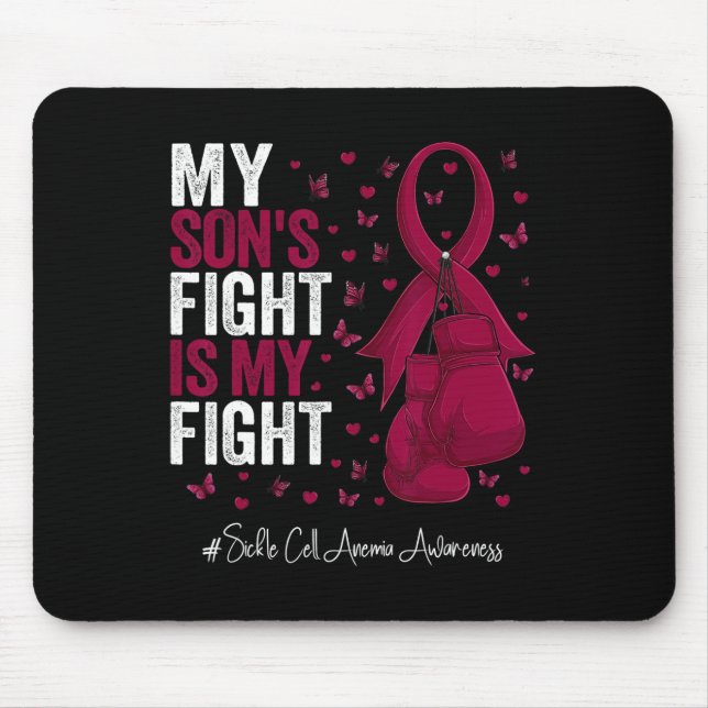 Burgundy Ribbon Son Sickle Cell Anemia Awareness  Mouse Pad (Front)