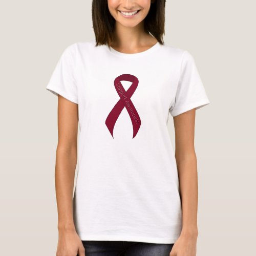 Burgundy Ribbon Support Awareness T_Shirt