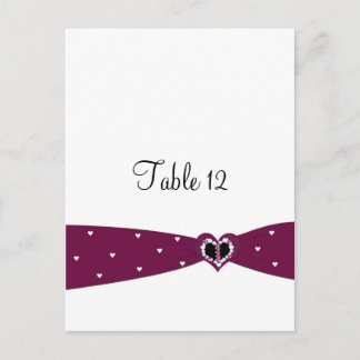 Burgundy Ribbon Table Seating Card