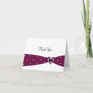 Burgundy Ribbon Thank You Card