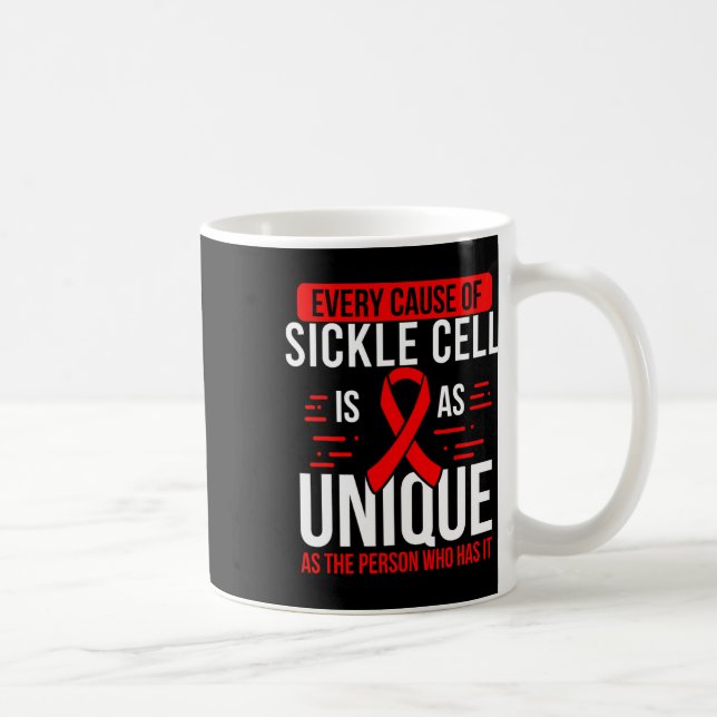 Burgundy Ribbon Unique Cause Sickel Cell Awareness Coffee Mug (Right)