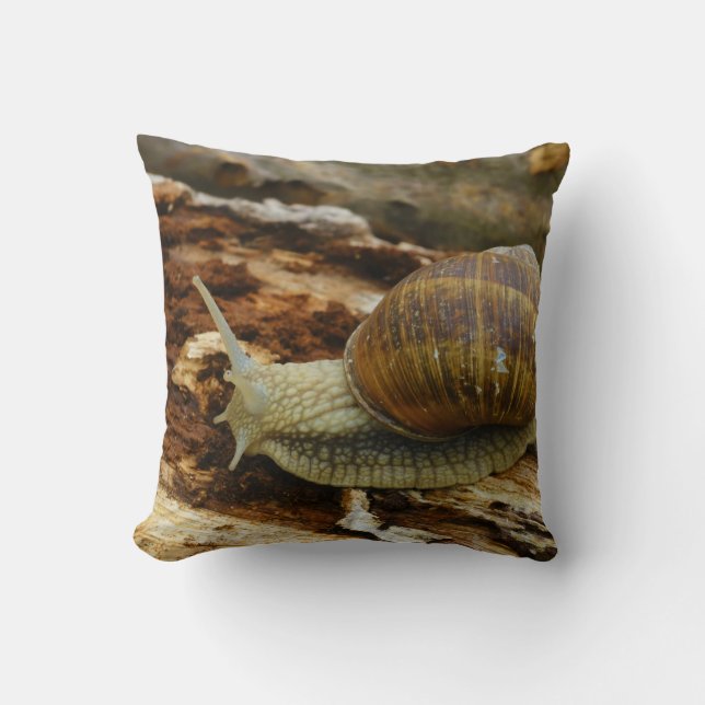 Burgundy Roman Edible Snail Helix Pomatia Throw Pillow (Front)